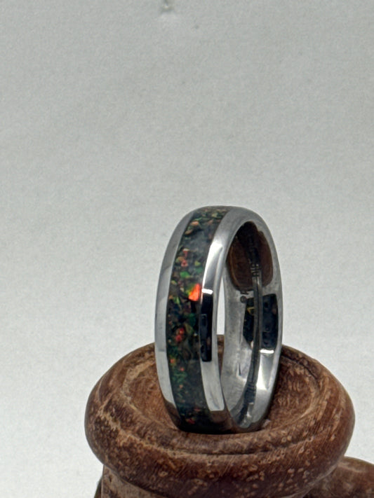 Lady’s Meteorite Fire Opal Galaxy Ring