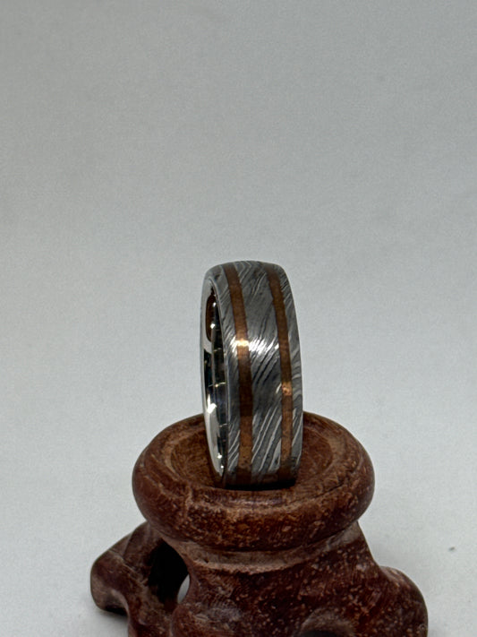 Damascus Copper Banded Polished