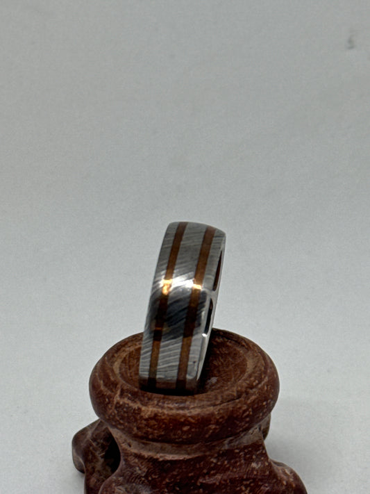 Damascus Copper Banded Polished